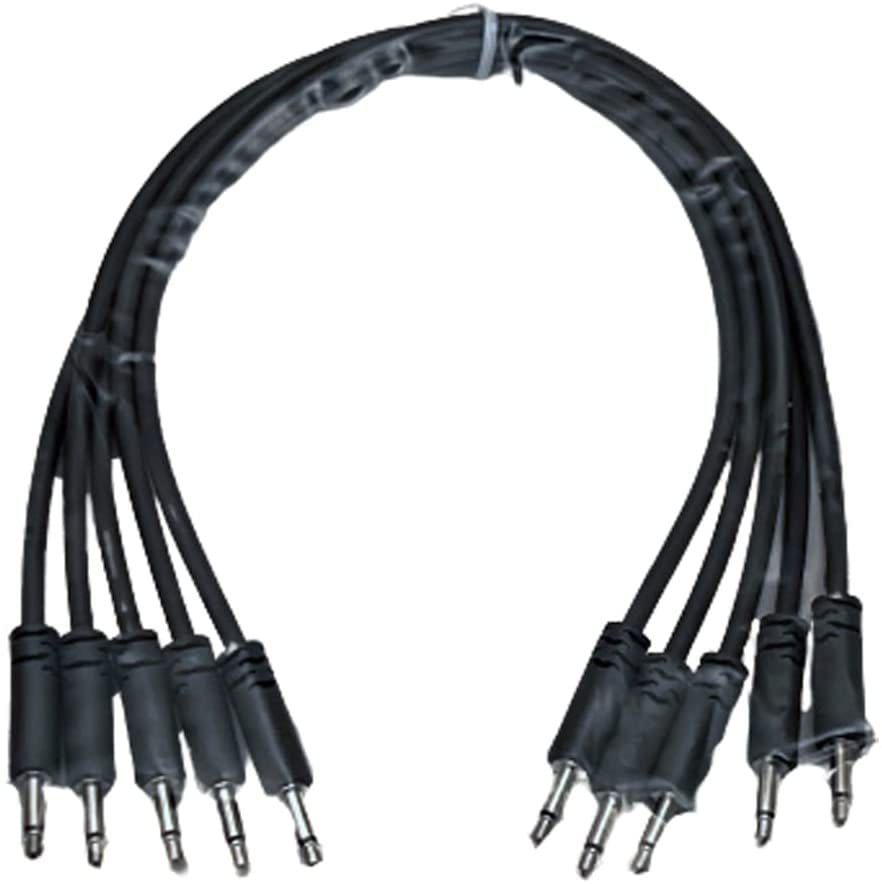 Luigis Modular Supply Spaghetti Eurorack Patch Cables - Package of 5 Dark Gray Cables, 12 (30 cm)