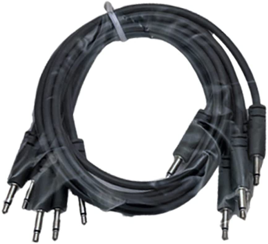 Luigis Modular Supply Spaghetti Eurorack Patch Cables - Package of 5 Dark Gray Cables, 18 (45 cm)