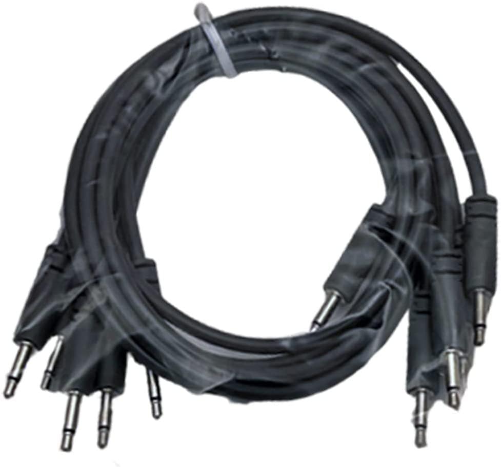 Luigis Modular Supply Spaghetti Eurorack Patch Cables - Package of 5 Dark Gray Cables, 24 (60 cm)