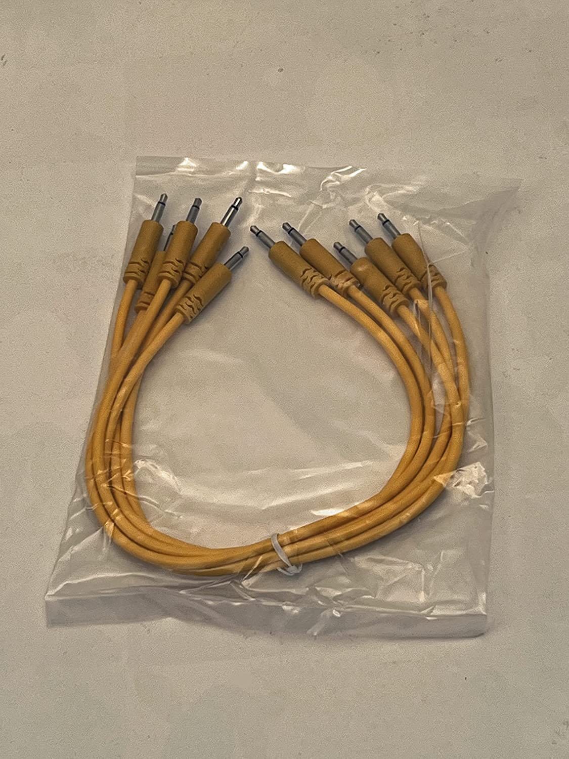 Luigis Modular Supply Spaghetti Eurorack Patch Cables - Package of 5 Gold/Orange Cables, 12 (30 cm)