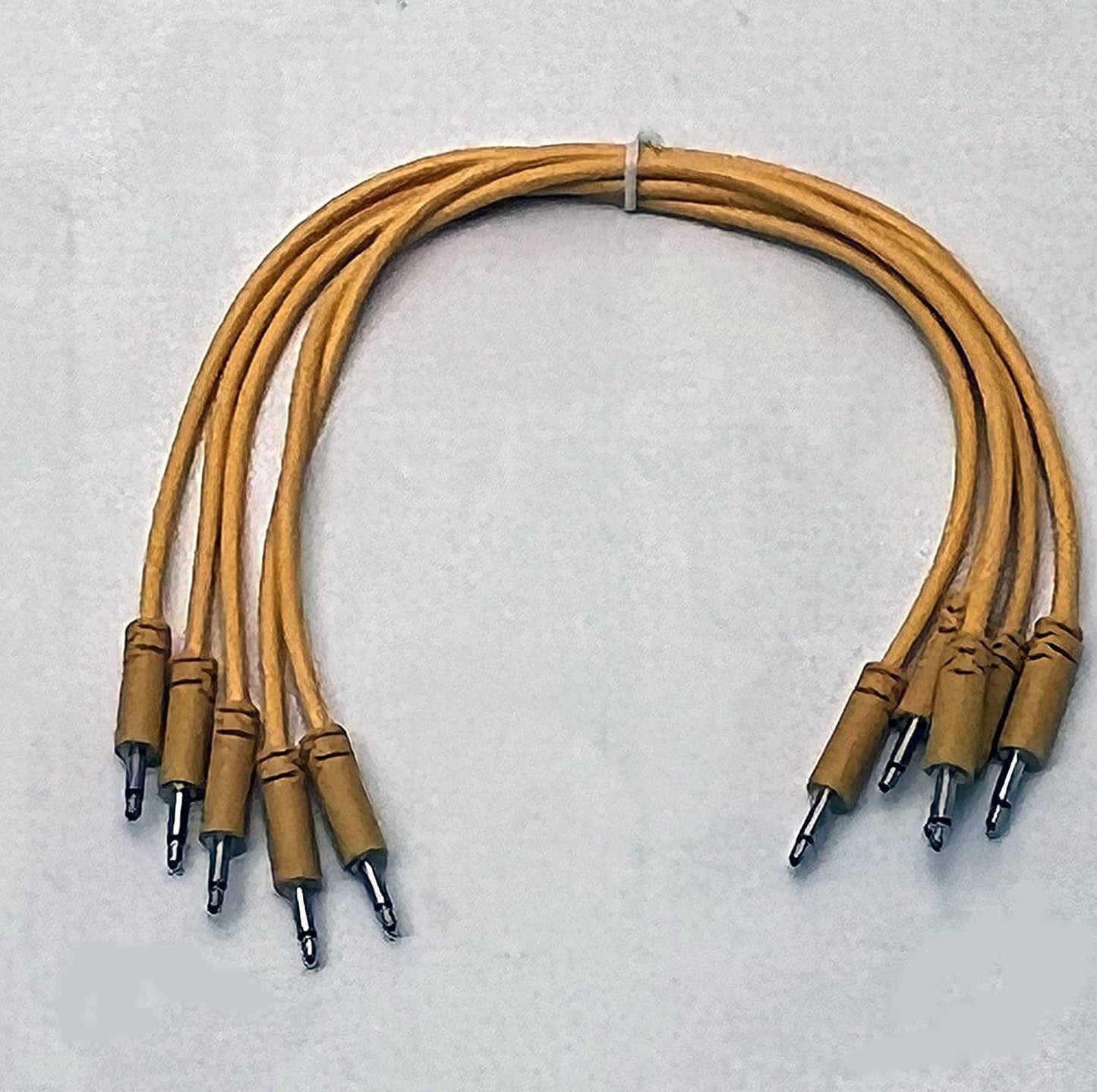 Luigis Modular Supply Spaghetti Eurorack Patch Cables - Package of 5 Gold/Orange Cables, 12 (30 cm)