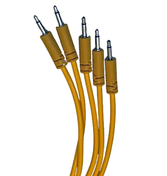 Luigis Modular Supply Spaghetti Eurorack Patch Cables - Package of 5 Gold/Orange Cables, 24 (60 cm)