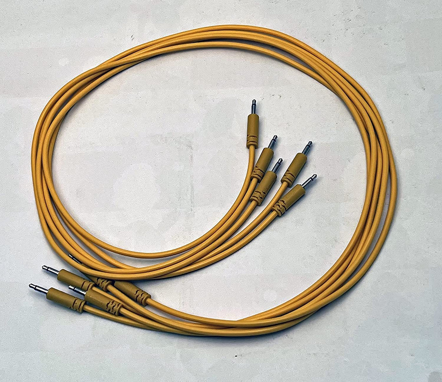 Luigis Modular Supply Spaghetti Eurorack Patch Cables - Package of 5 Gold/Orange Cables, 36 (90 cm)