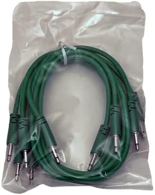 Luigis Modular Supply Spaghetti Eurorack Patch Cables - Package of 5 Green Cables, 18 (45 cm)