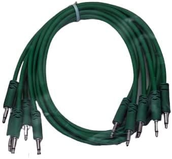 Luigis Modular Supply Spaghetti Eurorack Patch Cables - Package of 5 Green Cables, 24 (60 cm)