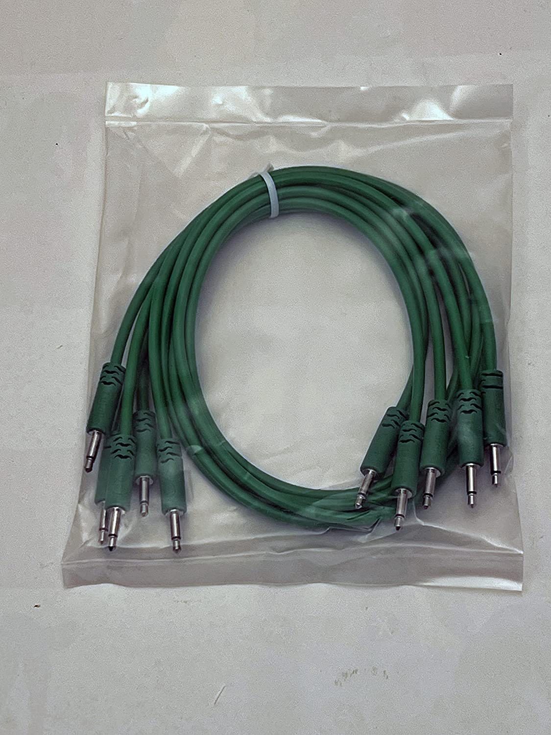 Luigis Modular Supply Spaghetti Eurorack Patch Cables - Package of 5 Green Cables, 24 (60 cm)