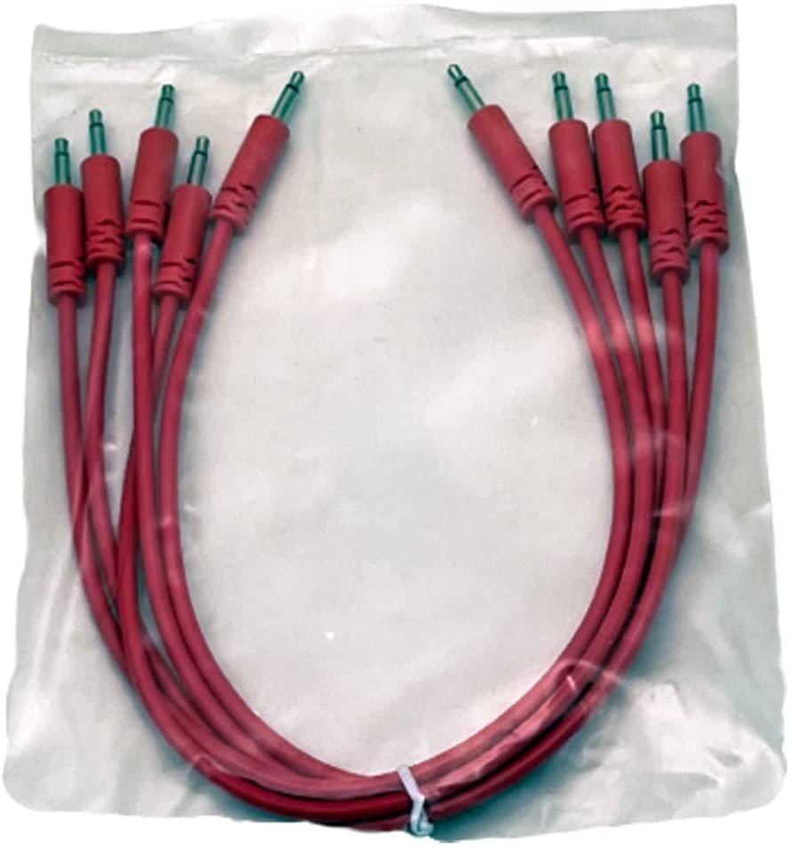 Luigis Modular Supply Spaghetti Eurorack Patch Cables - Package of 5 Pink Cables, 12 (30 cm)