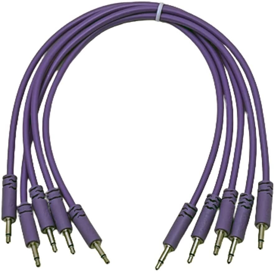 Luigis Modular Supply Spaghetti Eurorack Patch Cables - Package of 5 Purple Cables, 12 (30 cm)