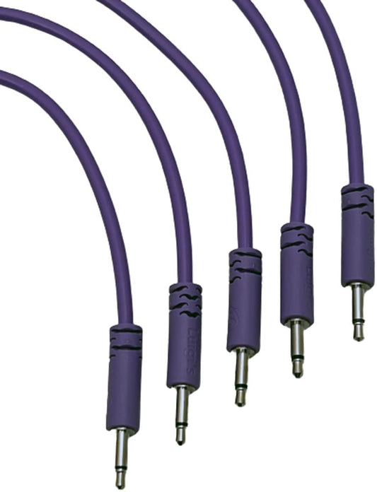 Luigis Modular Supply Spaghetti Eurorack Patch Cables - Package of 5 Purple Cables, 18 (45 cm)