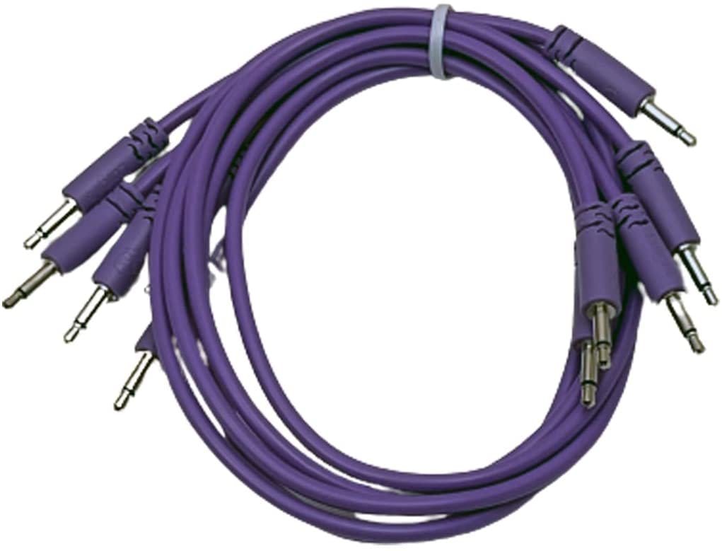 Luigis Modular Supply Spaghetti Eurorack Patch Cables - Package of 5 Purple Cables, 18 (45 cm)