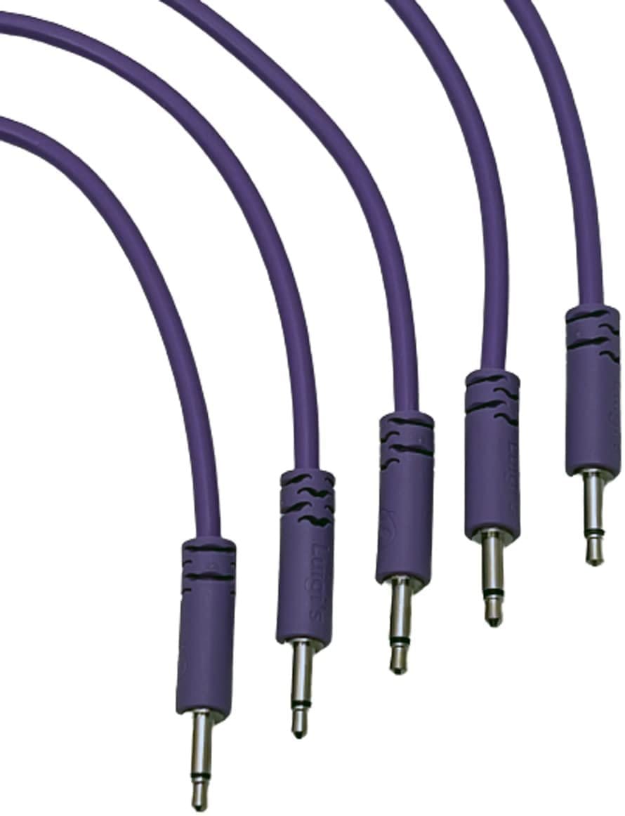 Luigis Modular Supply Spaghetti Eurorack Patch Cables - Package of 5 Purple Cables, 24 (60 cm)