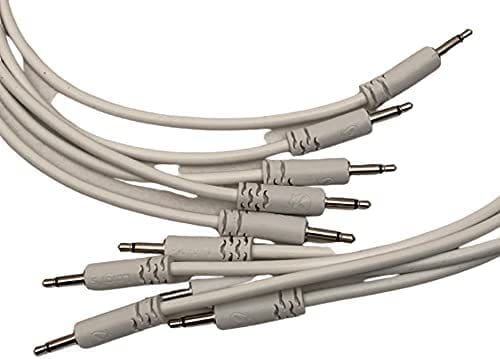 Luigis Modular Supply Spaghetti Eurorack Patch Cables - Package of 5 White Cables, 36 (90 cm)