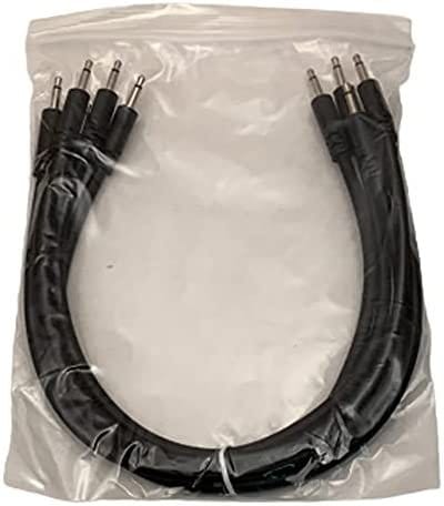 Luigi's Modular Supply Bucatini Braided Patch Cables - Package of 5 Black Cables, 12" (30 cm)