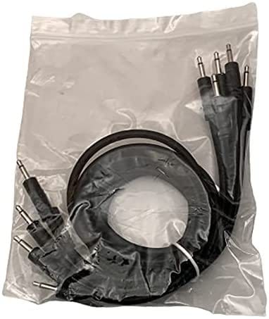 Luigi's Modular Supply Bucatini Braided Patch Cables - Package of 5 Black Cables, 24" (60 cm)