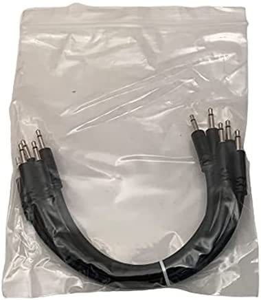 Luigi's Modular Supply Bucatini Braided Patch Cables - Package of 5 Black Cables, 6" (15 cm)