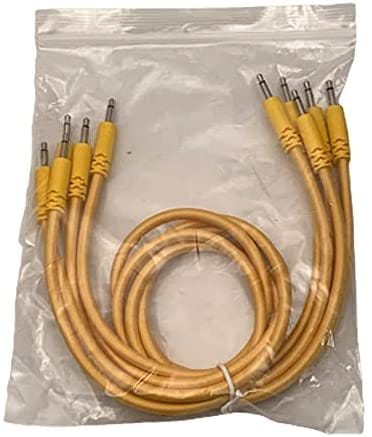 Luigi's Modular Supply Bucatini Braided Patch Cables - Package of 5 Gold Cables, 18" (45 cm)