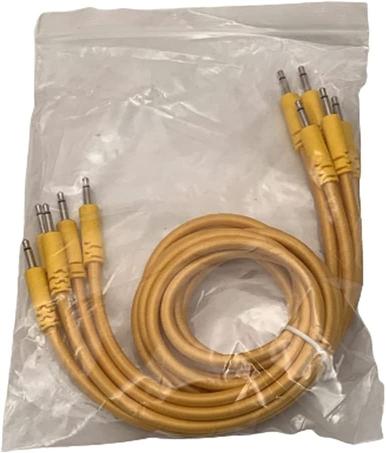 Luigi's Modular Supply Bucatini Braided Patch Cables - Package of 5 Gold Cables, 24" (60 cm)