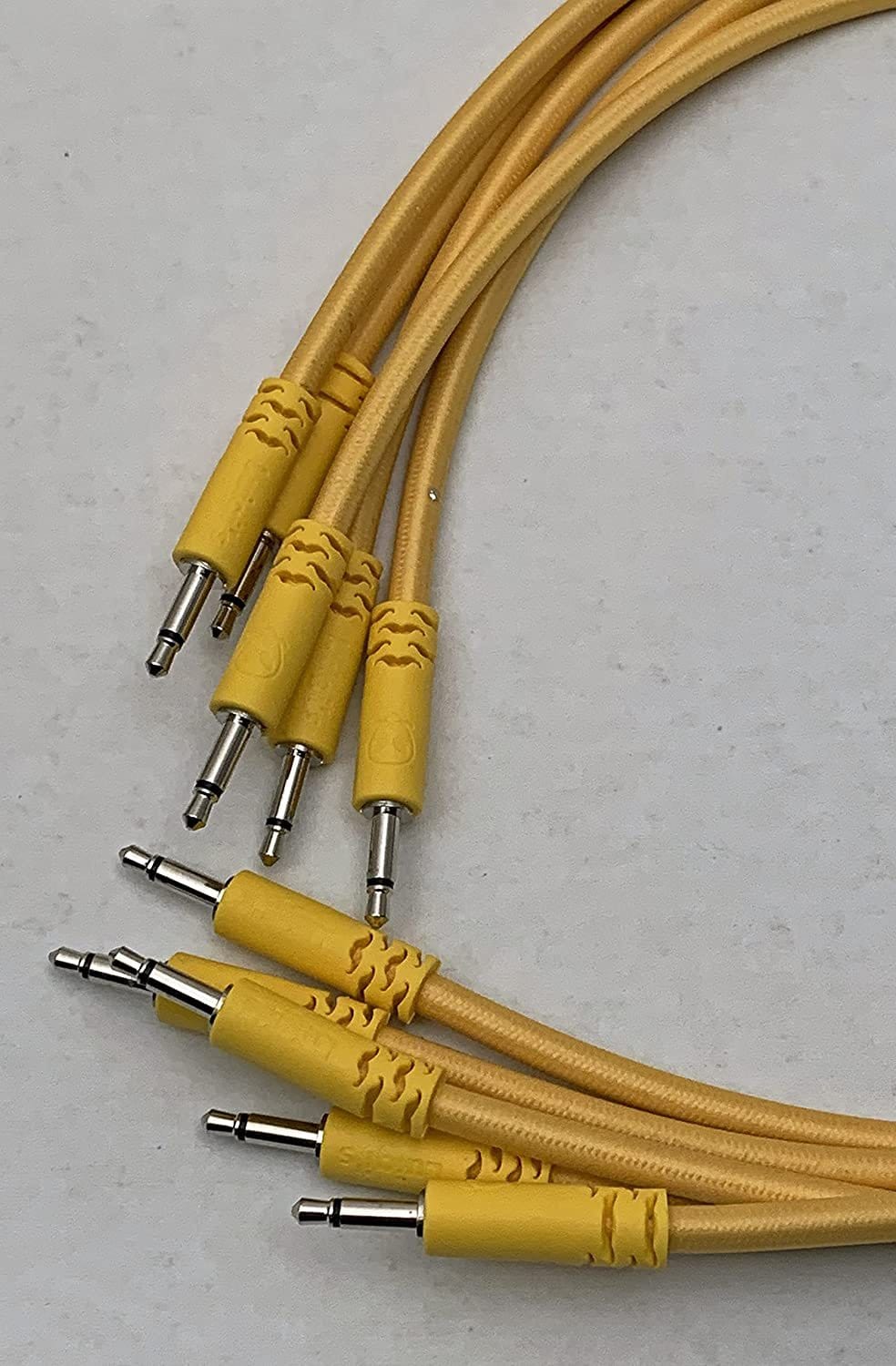 Luigi's Modular Supply Bucatini Braided Patch Cables - Package of 5 Gold Cables, 24" (60 cm)