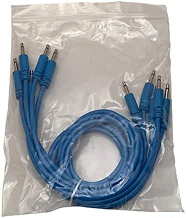 Luigi's Modular Supply Spaghetti Eurorack Patch Cables - Package of 5 Blue Cables, 24" (60 cm)